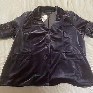 Lane Bryant velvet blazer in dark blue